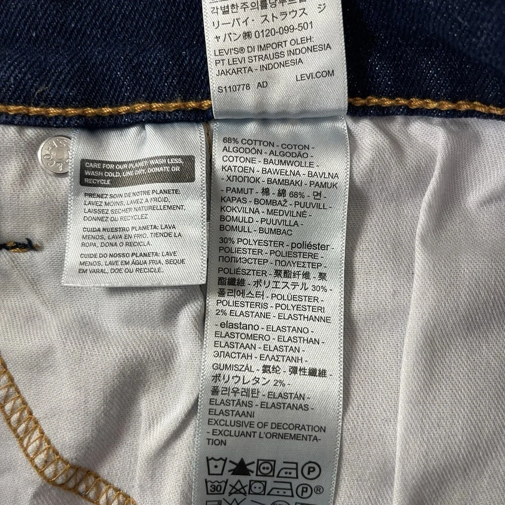 Levis 511 Jeans Men 36x32 Blue Slim Dark Wash Stretch Denim Preppy Grunge NEW